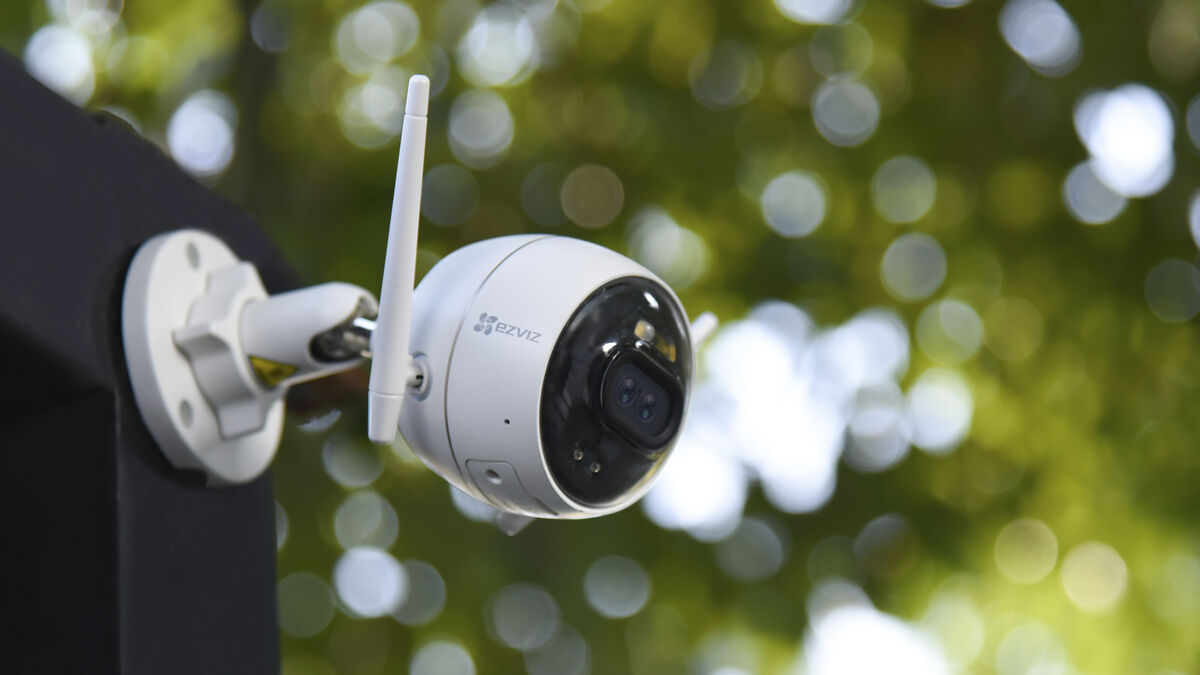 EZVIZ C3X Dual-Lens Colour Night Vision Security Camera with IP67 water-resistant rating.