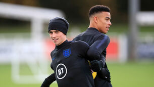 <p>Phil Foden, left, has been recalled by Gareth Southgate but Mason Greenwood misses out for England. Picture: Mike Egerton/PA</p>