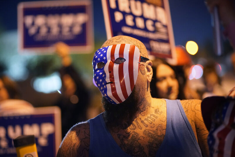 Supporters of President Donald Trump protest the Nevada vote in front of the Clark County Election Department, Wednesday, Nov. 4, 2020, in Las Vegas. Picture: AP Photo/John Locher Supporters of President Donald Trump protest the Nevada vote in front of the Clark County Election Department, Wednesday, Nov. 4, 2020, in Las Vegas. Picture: AP Photo/John Locher