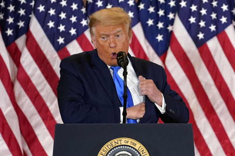 President Donald Trump speaks in the East Room of the White House, early Wednesday, Nov. 4, 2020, in Washington. Picture: AP Photo/Evan Vucci President Donald Trump speaks in the East Room of the White House, early Wednesday, Nov. 4, 2020, in Washington. Picture: AP Photo/Evan Vucci