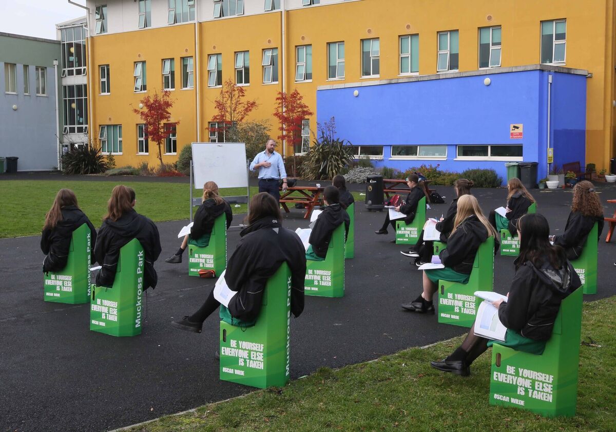 Outdoor learning allows children to get a break from mask-wearing, as well helping to increase teachers’ job satisfaction. Picture: Mark Stedman