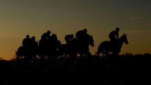 <p>A general view as runners and riders compete in the British EBF Mares' Standard Open NH Flat Race. Picture: David Davies/PA </p>