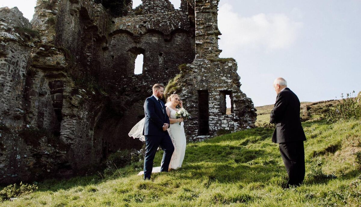 Nicole Machan and Chase Allard were married by Garrett Ledwith.