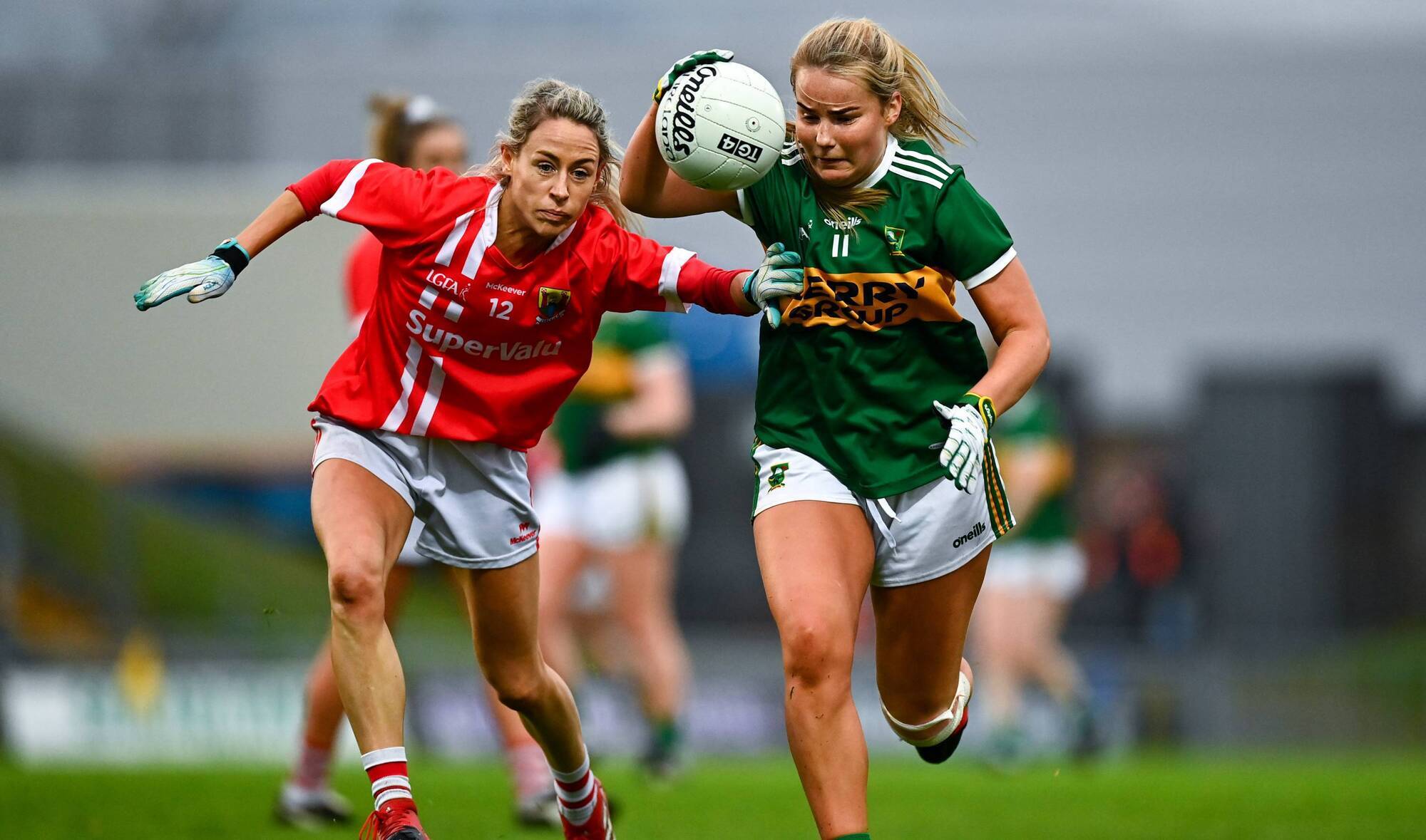 Andrea Murphy of Kerry in action against Orla Finn of Cork