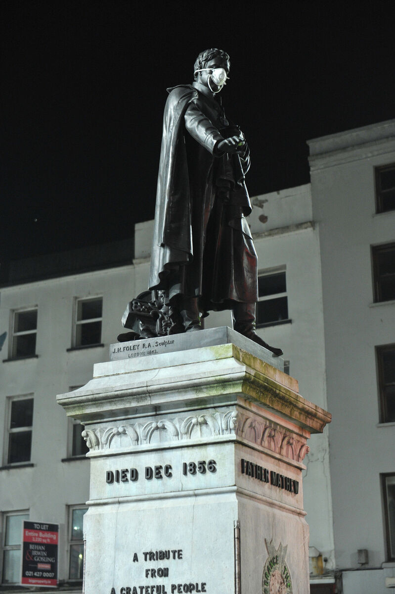 Fr Mathew (seen here with a mask) could have been joined on Patrick Street by revolutionary heroes. Fr Mathew (seen here with a mask) could have been joined on Patrick Street by revolutionary heroes.