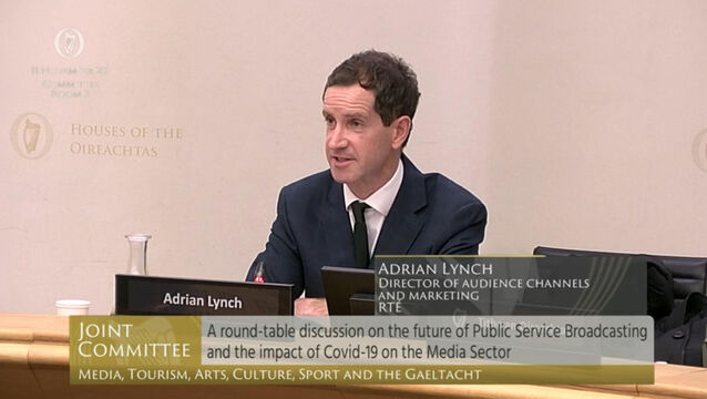 <p>RTÉ’s television controller, Adrian Lynch said there were more than a quarter of a million people who evade the licence fee and a further 140,000 households without a TV. Picture: Oireachtas TV/PA Wire</p>