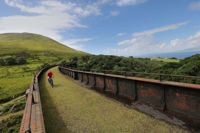 The proposed 32 kilometre greenway for cyclists and walkers in South Kerry will run along the disused railway line from Glenbeigh to Caherciveen, generating a much needed €7m to the local economy. Picture: Valerie O’Sullivan The proposed 32 kilometre greenway for cyclists and walkers in South Kerry will run along the disused railway line from Glenbeigh to Caherciveen, generating a much needed €7m to the local economy. Picture: Valerie O’Sullivan
