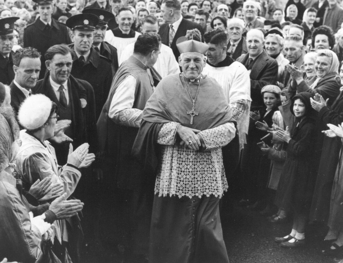 Bishop Cornelius Lucey, pictured here in Farranree in 1958, was a formidable foe for those pushing the barriers in terms of culture in Cork. 