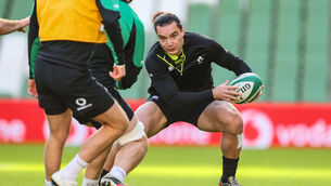 <p>James Lowe: The introduction of the Leinster winger is hoped to provide part of that missing link between creating chances and finishing them. Picture: INPHO/Billy Stickland</p>