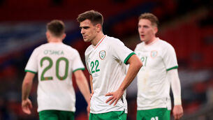 <p>Republic of Ireland's Jayson Molumby appears dejected. Picture: PA</p>