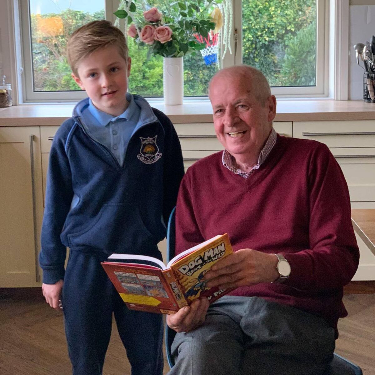 Cian Kearney and his grandad, pictured before the Covid19 lockdown