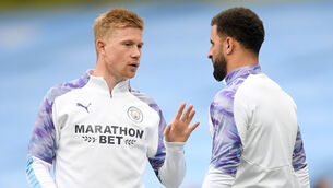 <p>Kevin De Bruyne has stuck up for Kyle Walker (Michael Regan/NMC Pool)</p>