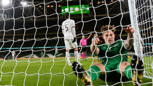 <p>Ireland's James Collins reacts after a missed opportunity on goal during last night's Uefa Nations League B match against Bulgaria at Aviva Stadium. Picture: Stephen McCarthy/Sportsfile</p>