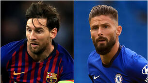 <p>Lionel Messi and Olivier Giroud (Mike Egerton/ Adam Davy/PA).</p>