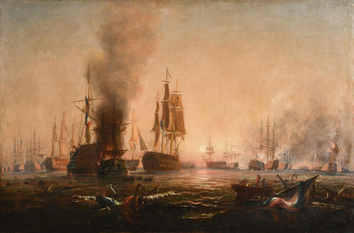 'The Close of the Battle of the Nile' by George Mounsey Wheatley Atkinson at Morgan O'Driscoll.