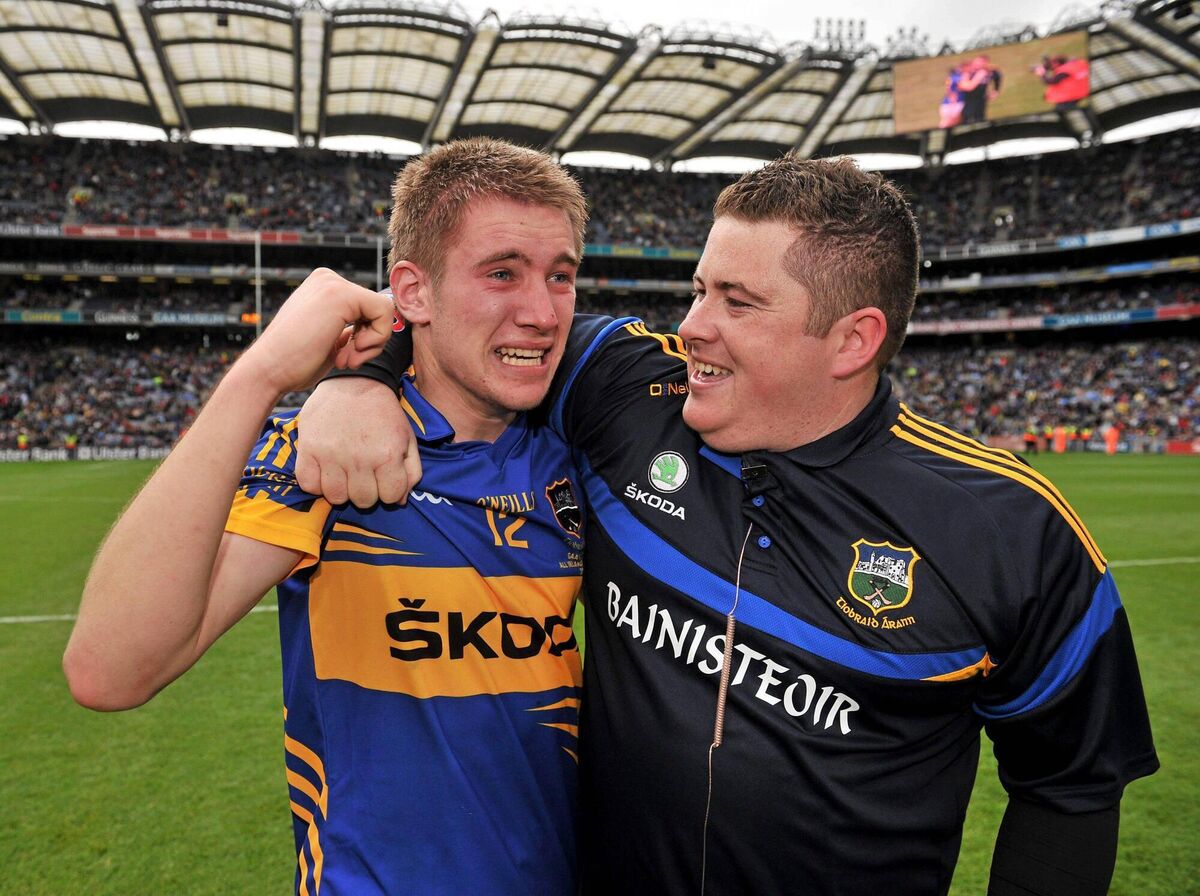 Bill Maher, pictured with David Power, won the 2011 All-Ireland with Tipp's minor footballers before captaining the minor hurlers to the All-Ireland in 2012. Picture: David Maher / Sportsfile