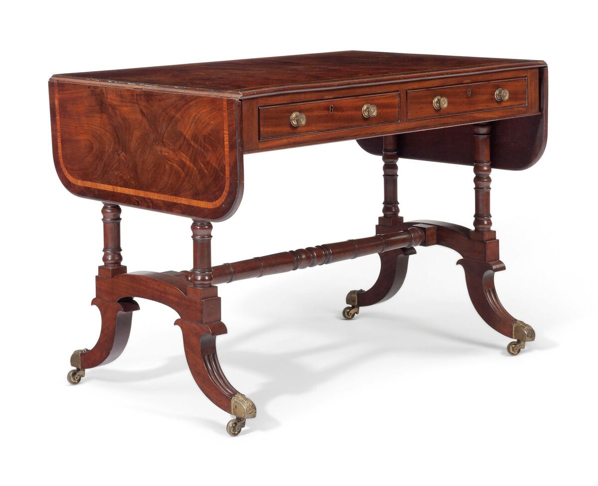 A really good early 19th-century sofa table with inlays, ideal as a fine side table today, Christie's. A really good early 19th-century sofa table with inlays, ideal as a fine side table today, Christie's.