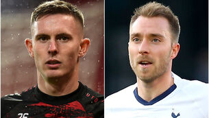 <p>Dean Henderson and Christian Eriksen (Oli Scarff/Nigel French/PA)</p>