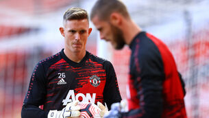<p>Dean Henderson is pushing David De Gea (Richard Heathcote/PA)</p>