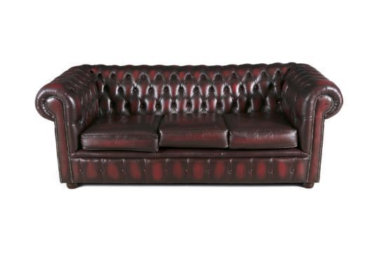 A Chesterfield three seater sofa at the James Adam At Home online auction.