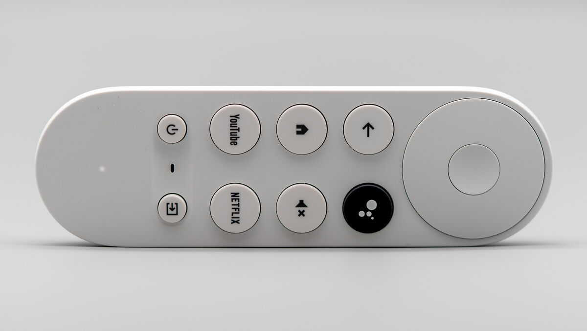 The remote that comes with the Google Chromecast with Google TV.