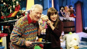 <p>Gay Byrne and Charlotte Church on the set of the 1998 edition of the Late Late Toy Show: a life lesson for a future Examiner staffer</p>