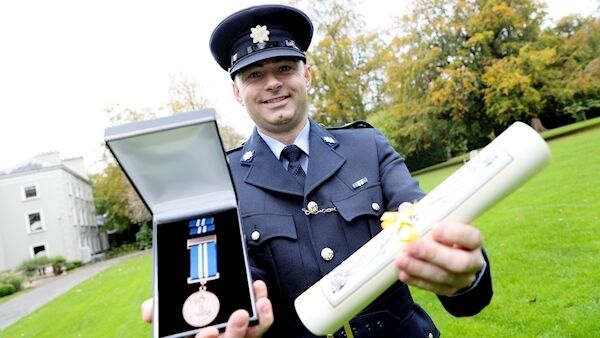 Garda David Currivan, Dublin, who received a Bronze National Bravery Award