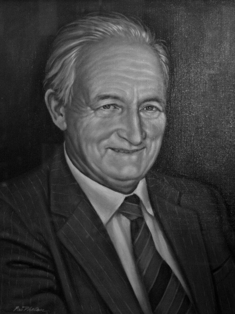 Ned Murphy from Liscarroll, Co Cork, the founding chairman of Ballyboden St. Endas. Portrait painted by Pat Phelan. 