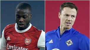 <p>Nicolas Pepe and Jonny Evans are linked with moves (Adam Davy/ Fredrikh Hagen/PA)</p>