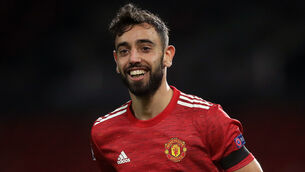 <p>Bruno Fernandes has called on Manchester United to right home form (Martin Rickett/PA)</p>