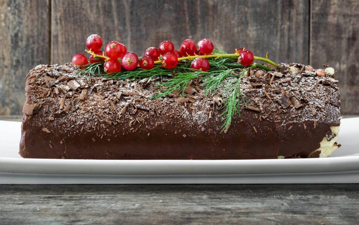 Chocolate yule log 