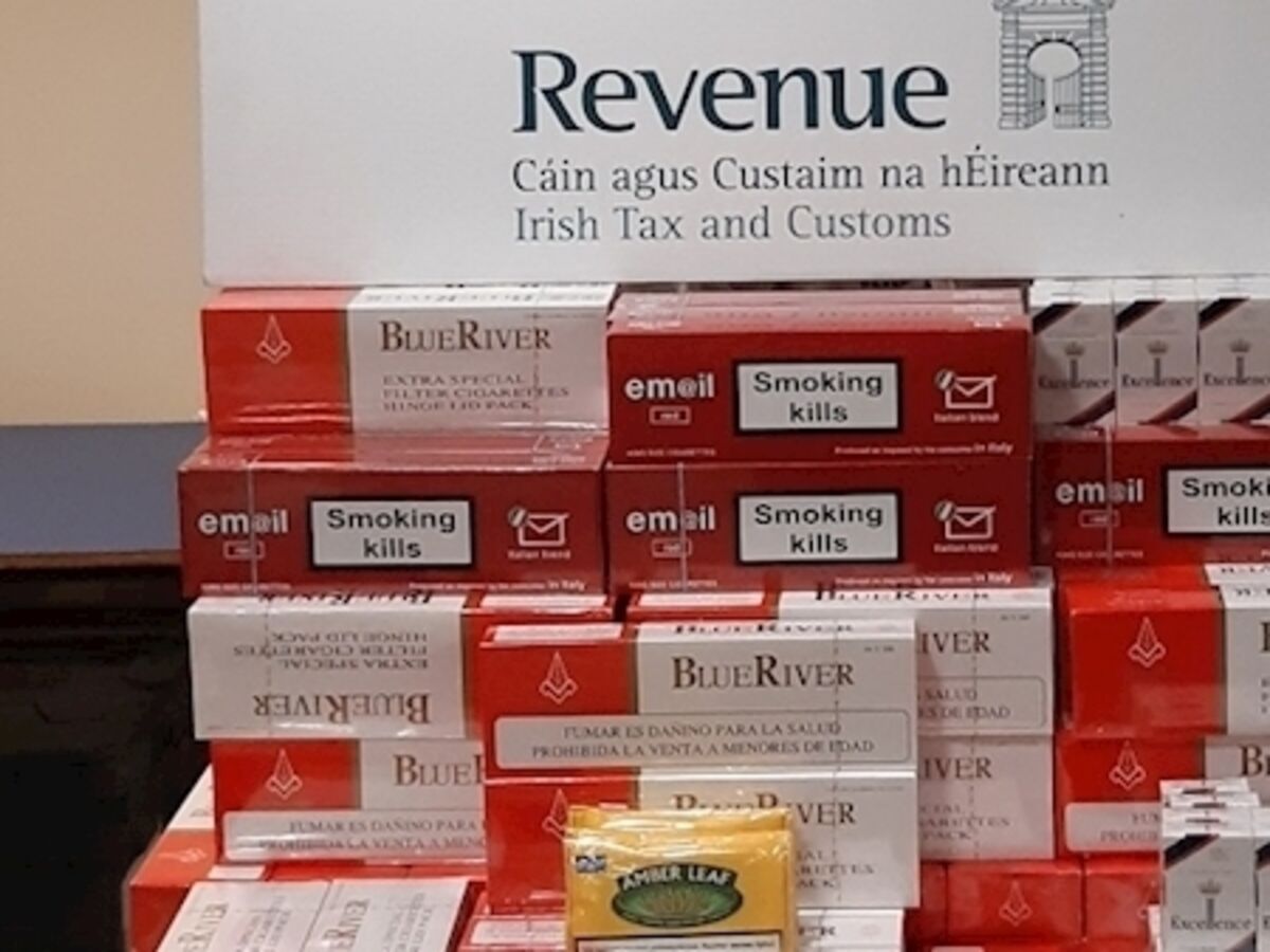 blue river cigarettes 24,000 cigarettes worth €16,400 seized in Wexford