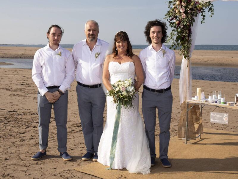 Anne Kelliher and Glyn Wells with Louis and Hugo Wells.