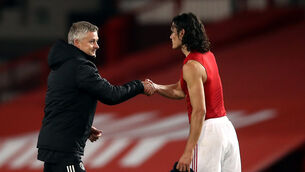 <p>Ole Gunnar Solskjaer has given his support to Edinson Cavani (Martin Rickett/PA)</p>