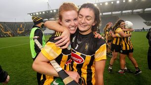 <p>Kilkenny's Collette Dormer and Claire Phelan celebrate after the All-Ireland semi-final win over Cork. Picture ©INPHO/Laszlo Geczo</p>