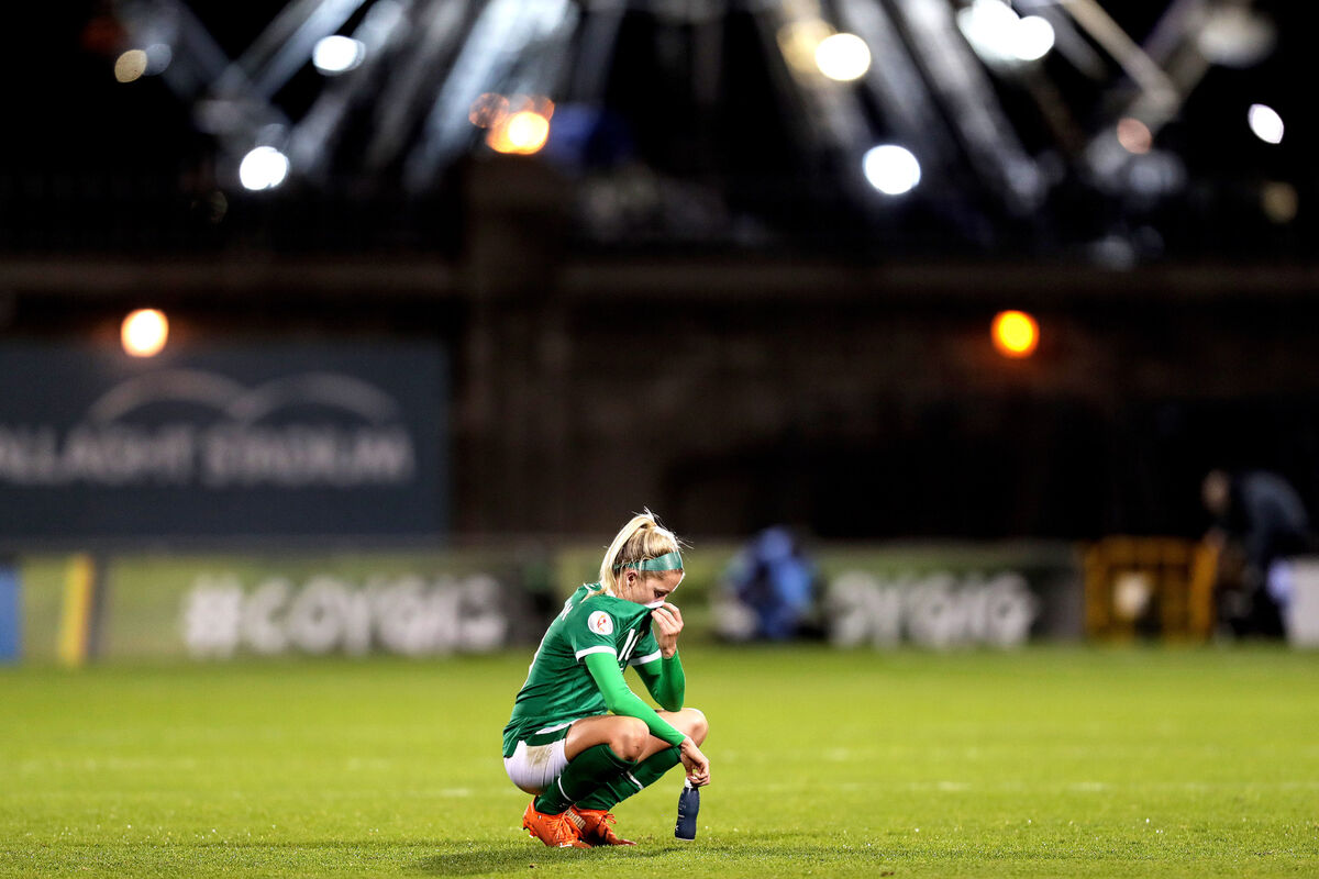 Denise O'Sullivan dejected after the defeat to Germany. Picture: INPHO/Laszlo Geczo Denise O'Sullivan dejected after the defeat to Germany. Picture: INPHO/Laszlo Geczo