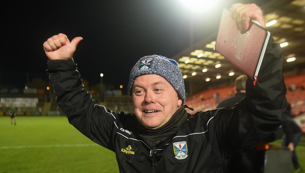 Cavan manager Mickey Graham after the Ulster final win. Picture: Philip Fitzpatrick/Sportsfile