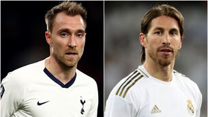 <p>Christian Eriksen/ Sergio Ramos (Tim Goode/ Nick Potts/PA)</p>