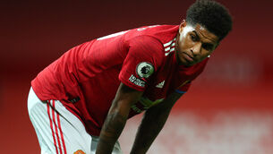 <p>Marcus Rashford is a doubt for the trip to West Ham. Picture: Catherine Ivill/PA</p>