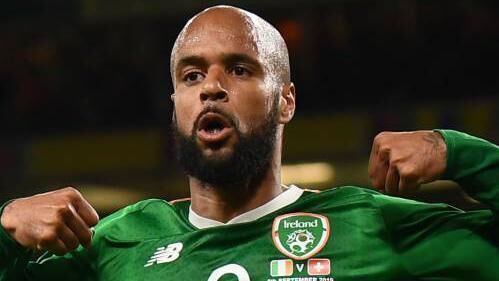 David McGoldrick of Republic of Ireland celebrates after scoring against Switzerland in the Euro 2020 qualifier. Picture: Stephen McCarthy/Sportsfile
