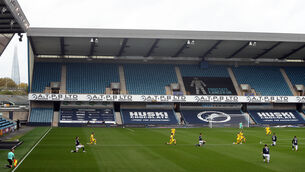 <p>Millwall players have been taking a knee in support of the Black Lives Matter movement. Picture: Kieran Cleeves/PA</p>