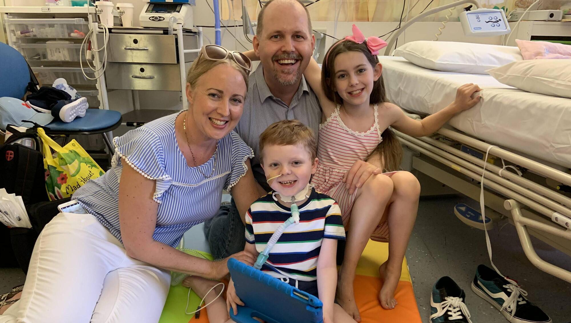 Six-year-old Kian is back home in plenty of time for Christmas