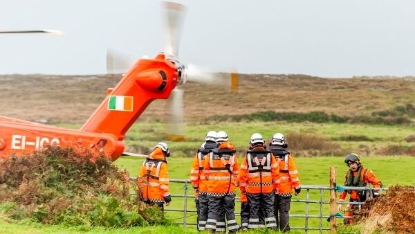 Rescue 117 and the Coastguard are helping to search the waters of Dunmanus Bay for missing fisherman Kodie Healy. Picture: Andy Gibson
