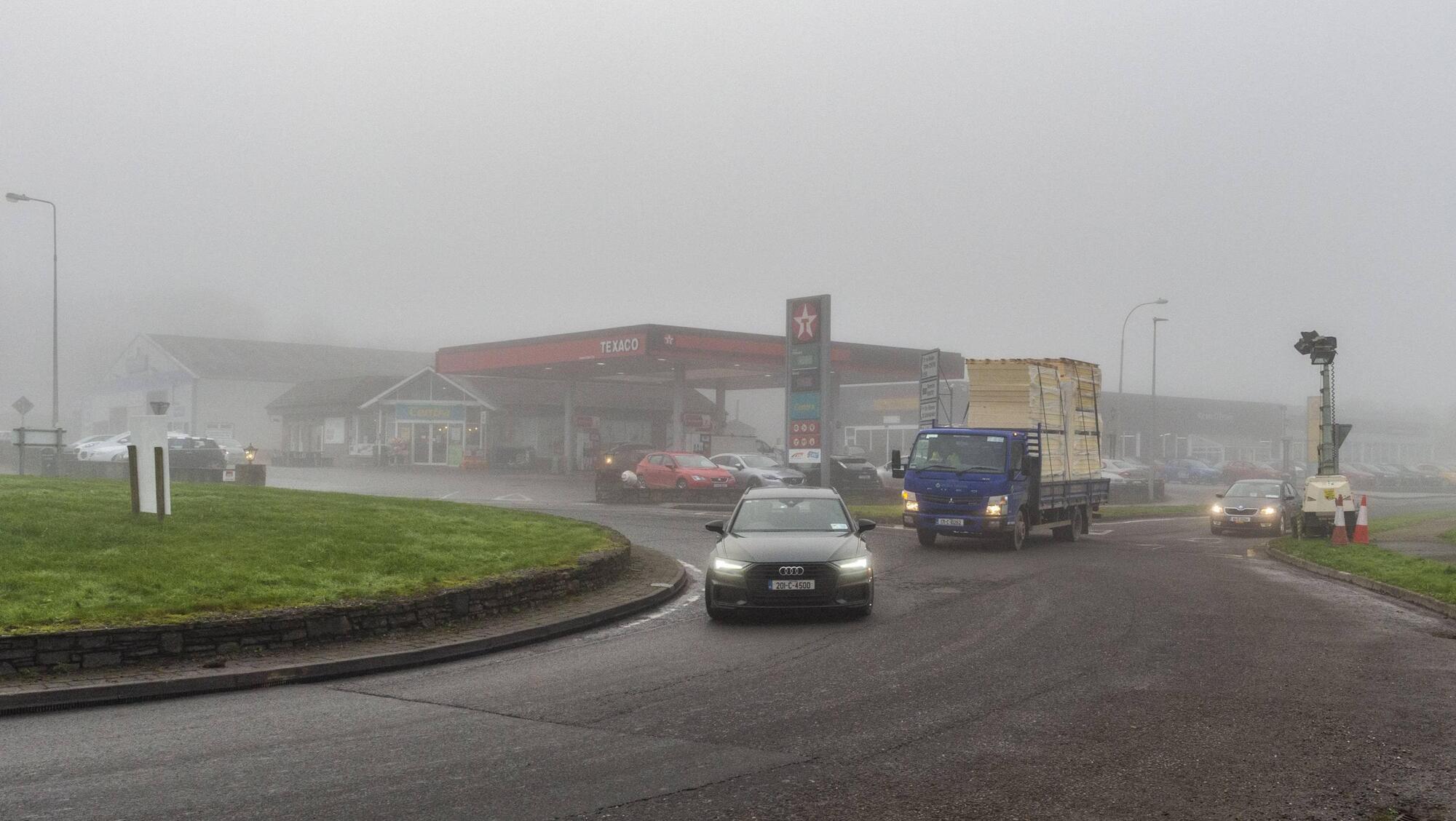 Collisions reported as status yellow fog warning in place 