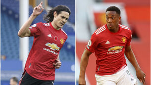 <p>Edinson Cavani and Anthony Martial will miss Manchester United’s match with Leipzig (Clive Brunskill/Martin Rickett/PA).</p>