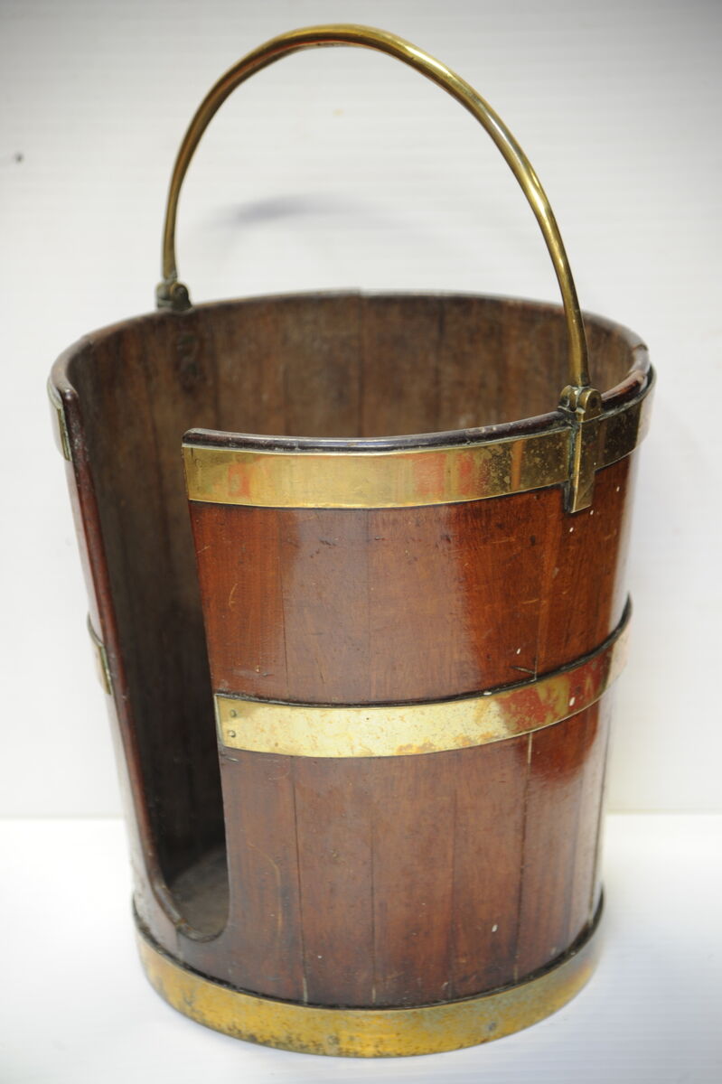 An Irish Georgian brass bound plate bucket at Marshs today. 