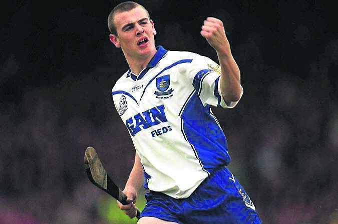 Eoin Kelly, Waterford, celebrates a point in the win over Tipperary in 2002.