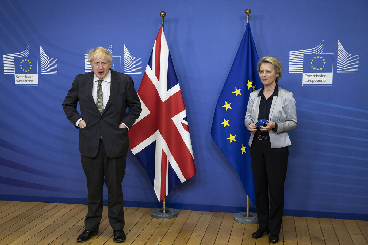 British prime minister Boris Johnson in Brussels for a dinner with European Commission president Ursula von der Leyen on Wednesday.