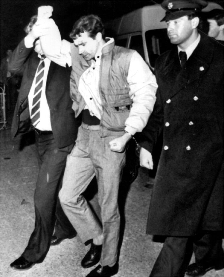 Dessie O'Hare following his capture for kidnapping.