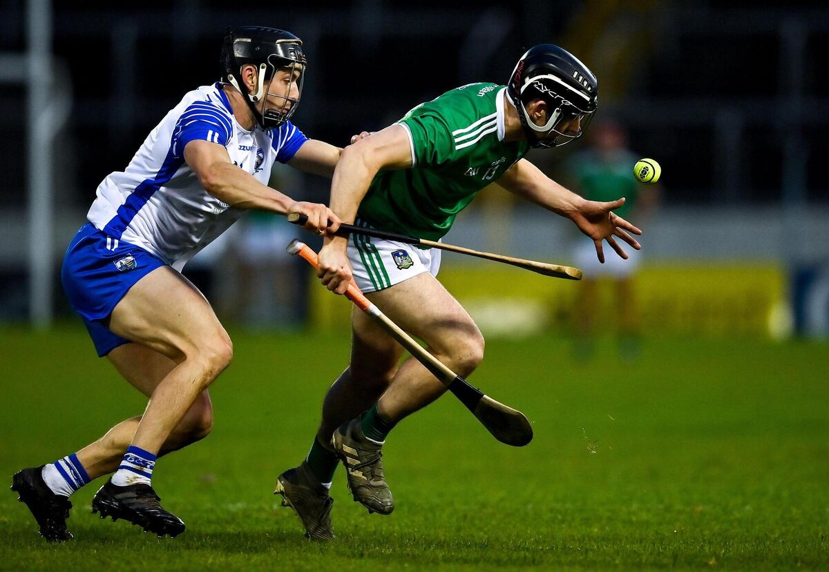 Graeme Mulcahy of Limerick in action against Jamie Barron of Waterford during last month's Munster final. Picture: Brendan Moran/Sportsfile